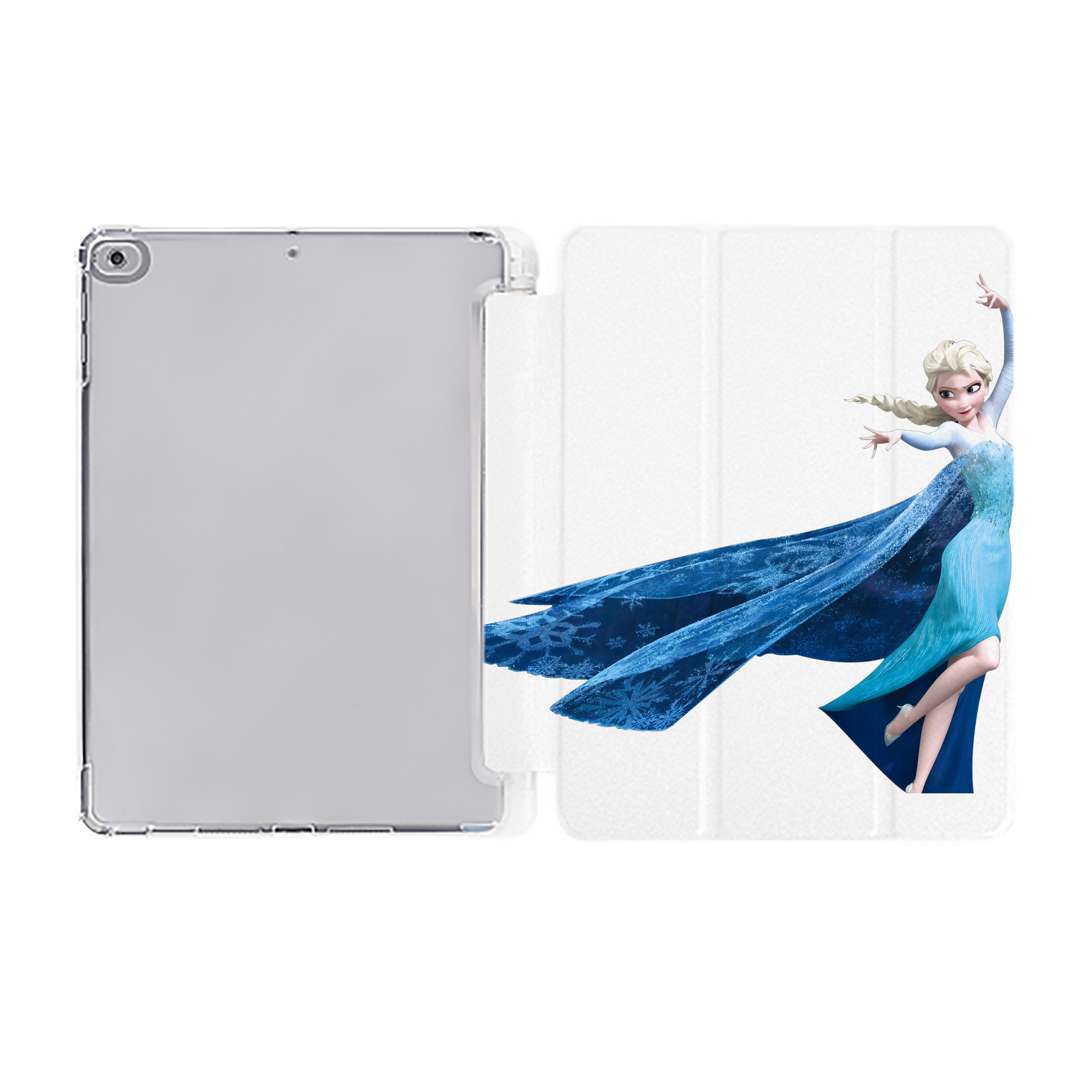 （画像用） アナと雪の女王 アンナ エルサ Frozen Anna Elsa IPad ケース ペン収納付き 三つ折りスタンド PUレザー×シリコン 対応機種9.5/10.5/10.9インチ